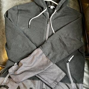 Calvin Klein Black and Gray Zip-Up Sweater